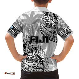 Fiji Rugby Hawaiian Shirt Kaiviti Fijian Tribal World Cup White