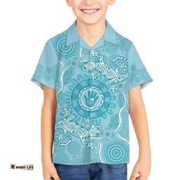 Blue Australia Lizard With Aboriginal Art Hawaiian Shirt