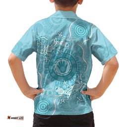 Blue Australia Lizard With Aboriginal Art Hawaiian Shirt