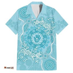 Blue Australia Lizard With Aboriginal Art Hawaiian Shirt