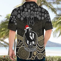 Custom Collingwood Football Christmas Hawaiian Shirt Merry Xmas Mix Aboriginal Art