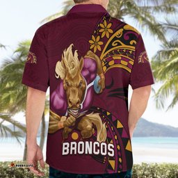 NRL Broncos Premiers Hawaiian Shirt Mascot with Polynesian Pattern Version