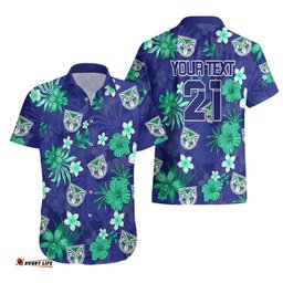 Custom Warriors Rugby Hawaiian Shirt Beautiful Floral Pattern Spring Summer Vibe