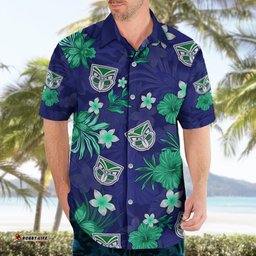 Custom Warriors Rugby Hawaiian Shirt Beautiful Floral Pattern Spring Summer Vibe