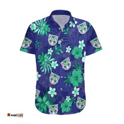 Custom Warriors Rugby Hawaiian Shirt Beautiful Floral Pattern Spring Summer Vibe