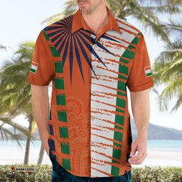 Personalised India Hawaiian Shirt Raising Sun Indian Pattern Mandala Murals