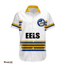 Custom Personalised And Number EELS NRL Hawaiian Shirt Simple White Style