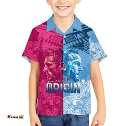 Custom New South Wales and Queensland Hawaiian Shirt Rugby Mascot With Sporty Style