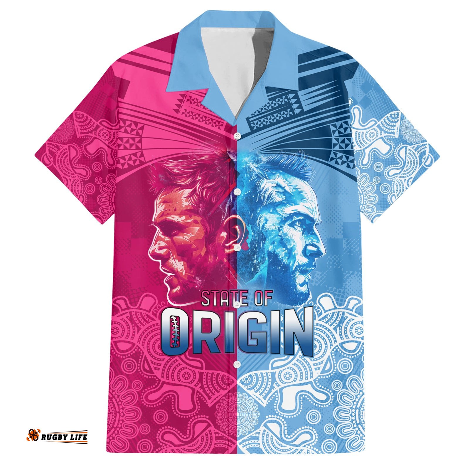 Custom New South Wales and Queensland Hawaiian Shirt Rugby Mascot With Sporty Style