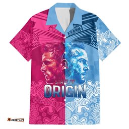 Custom New South Wales and Queensland Hawaiian Shirt Rugby Mascot With Sporty Style