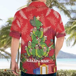 Kakapo New Zealand Christmas Hawaiian Shirt Meri Kirihimete Pohutukawa Red Color