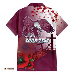 Custom Sea Eagle Rugby ANZAC Hawaiian Shirt The Military Soldiers with Red Poppy