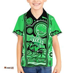 Melbourne Stars Cricket Hawaiian Shirt Happy Australia Day Aboriginal Art