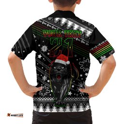 Custom Panthers Rugby Hawaiian Shirt Go The Mighty Panthers Christmas Vibe Unique