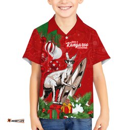 Personalised Kangaroo Lover Hawaiian Shirt Australia Merry Christmas Aboriginal