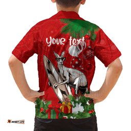 Personalised Kangaroo Lover Hawaiian Shirt Australia Merry Christmas Aboriginal