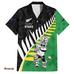 Custom New Zealand Central Districts Cricket Hawaiian Shirt With Maori Pattern