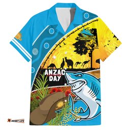 Sharks Rugby ANZAC Day Hawaiian Shirt Sharkies Rosemary Starry Night
