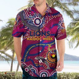 Custom NAIDOC Week 2024 Lions Hawaiian Shirt Aboriginal Animals Keep The Fire Burning