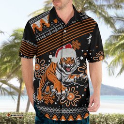 Custom Tigers Rugby Hawaiian Shirt Chirstmas Vibe