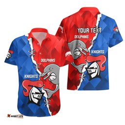 Personalised Dolphins and Knights Rugby Hawaiian Shirt Sporty Version