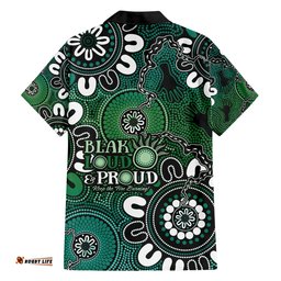 NAIDOC Week 2024 Fire Burning Hawaiian Shirt Aboriginal Dots Green Art