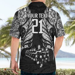 Custom New Zealand Rugby Hawaiian Shirt Black Haka Dance With NZ Champions History