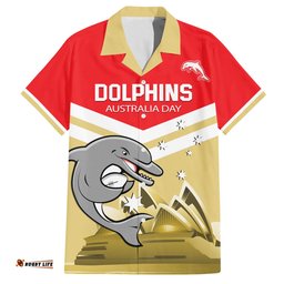 Custom Australia Day Dolphins Hawaiian Shirt NRL 2024 With Sydney Opera House