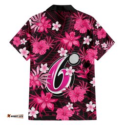 Australian Sixers Cricket Hawaiian Shirt Baeuty Pacific Hibiscus and Polynesian Pattern