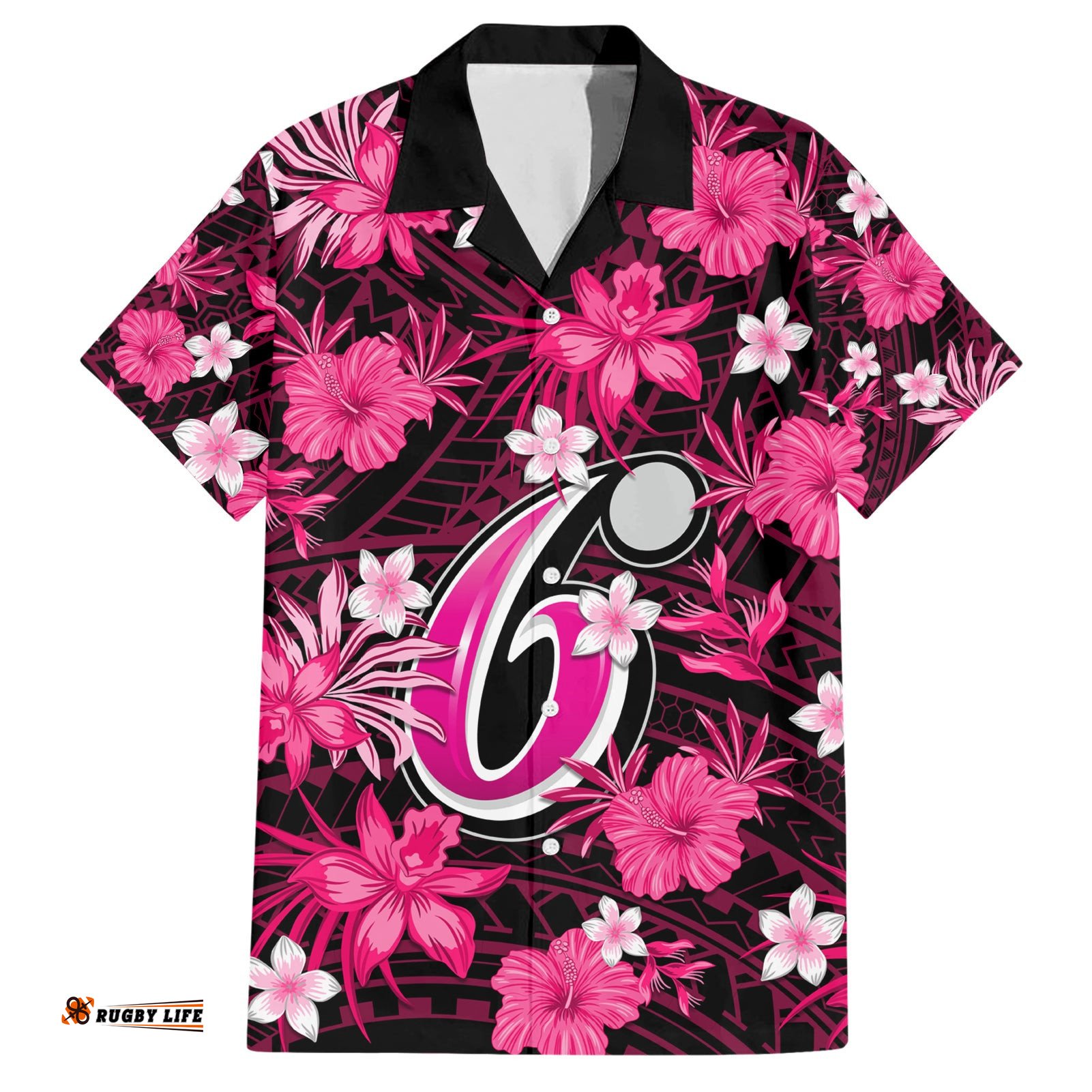 Australian Sixers Cricket Hawaiian Shirt Baeuty Pacific Hibiscus and Polynesian Pattern