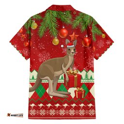 Australia Christmas Hawaiian Shirt Aussie Kangaroo Santa Merry Xmas