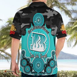 Brisbane Heat ANZAC 2024 Hawaiian Shirt Lest We Forget Poppy Mix Camouflage