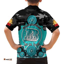 Brisbane Heat ANZAC 2024 Hawaiian Shirt Lest We Forget Poppy Mix Camouflage