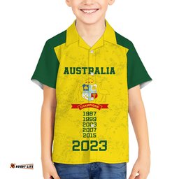 Custom Australia Cricket Hawaiian Shirt History Champions World Cup Unique