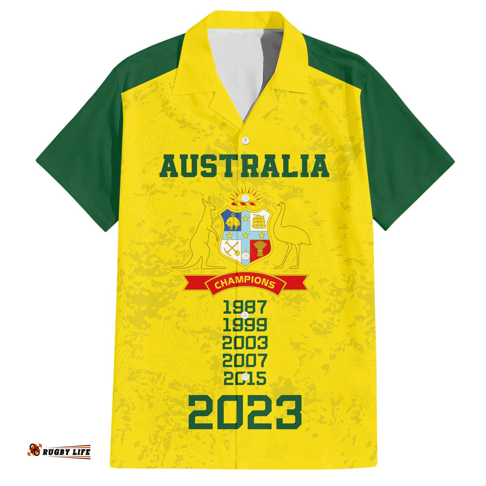 Custom Australia Cricket Hawaiian Shirt History Champions World Cup Unique