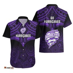 Hobart Hurricanes Cricket Hawaiian Shirt Unique Indigenous Art Mix Polynesian Pattern