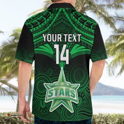 Custom Melbourne Stars Cricket Hawaiian Shirt Unique Indigenous Art Mix Polynesian Pattern