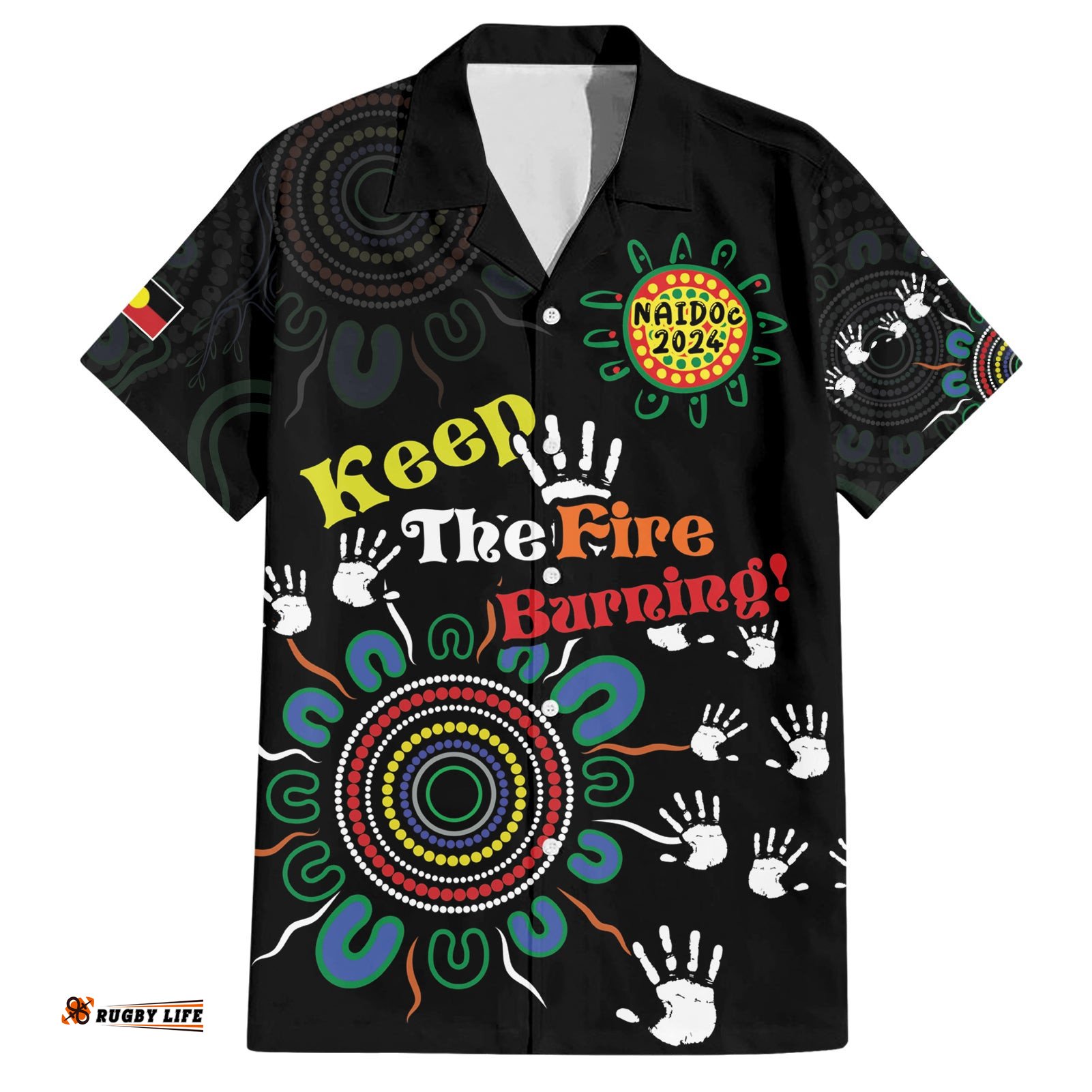NAIDOC 2024 Indigenous Aboriginal Hawaiian Shirt The Fire Burns Forever