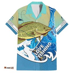 Australia Fishing Hawaiian Shirt Love Fishing Murray Cod In Aboriginal Art Patterns