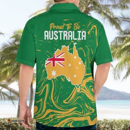 Proud To Be Australia Day Hawaiian Shirt Kangaroo with National Color