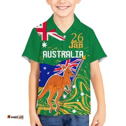 Proud To Be Australia Day Hawaiian Shirt Kangaroo with National Color