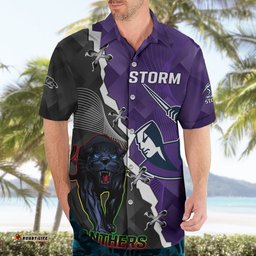 Personalised Storm And Panthers Rugby Hawaiian Shirt Sporty Style