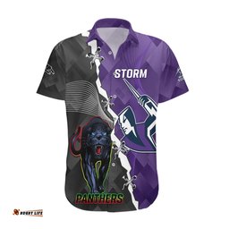 Personalised Storm And Panthers Rugby Hawaiian Shirt Sporty Style