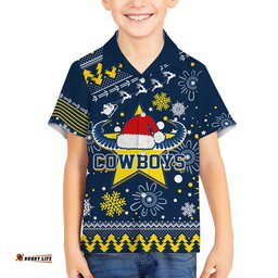 Custom Cowboys Rugby Hawaiian Shirt Born Tough Bred Proud Christmas Vibe