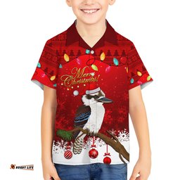 Australia Christmas Hawaiian Shirt Aussie Kookaburra Santa Merry Xmas