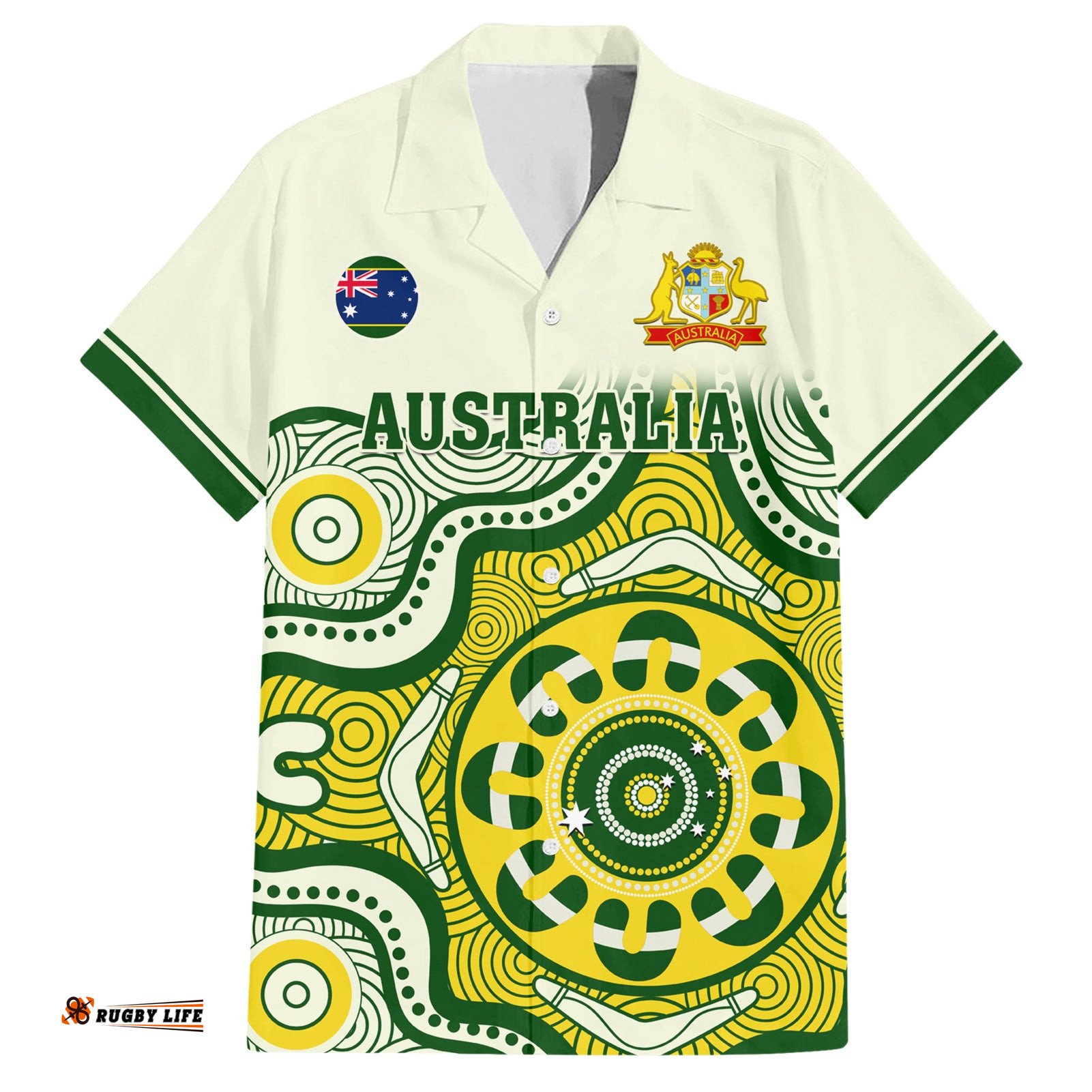 Custom Australia Cricket Hawaiian Shirt Boxing Day Test Indigenous Art