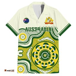 Custom Australia Cricket Hawaiian Shirt Boxing Day Test Indigenous Art
