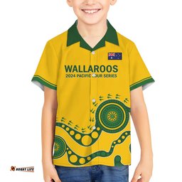 Custom Australia Rugby Hawaiian Shirt Go Wallaroos 2024 Pacific Aboriginal Art