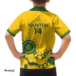 Custom Australia Rugby Hawaiian Shirt Go Wallaroos 2024 Pacific Aboriginal Art