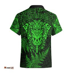 New Zealand Rugby Hawaiian Shirt Silver Fern All Black Mix Ta Moko Green Style